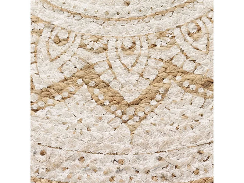 Tapis Jute tressé imprimé 120 cm rond