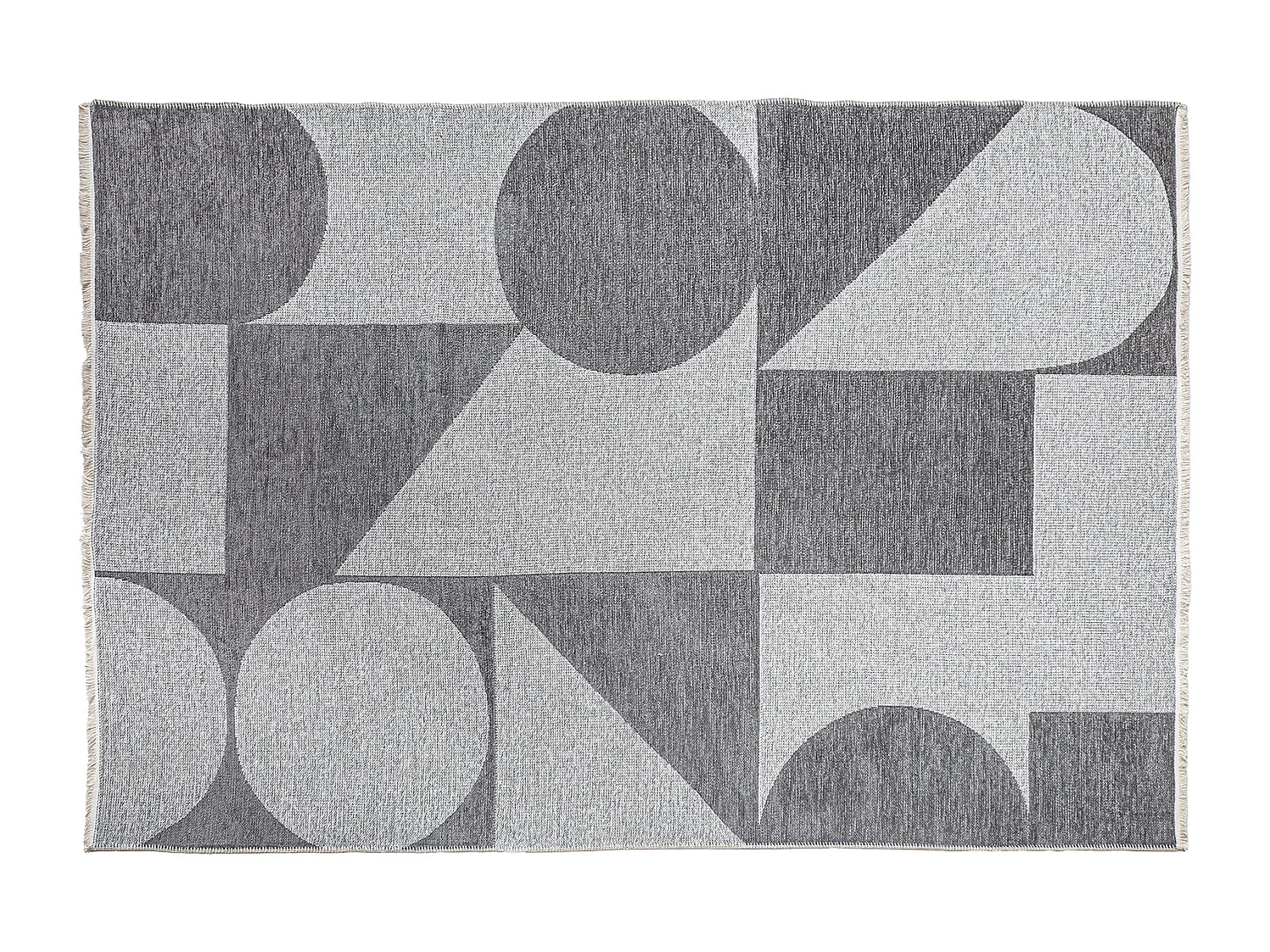 Alfombra de poliéster en color gris de 230x160x1cm