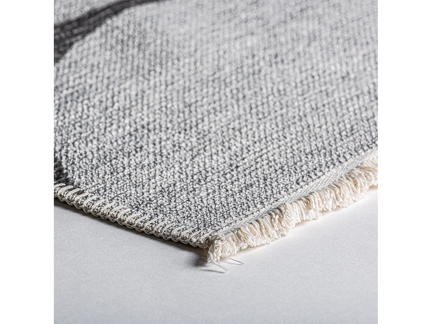Alfombra de poliéster en color gris de 230x160x1cm