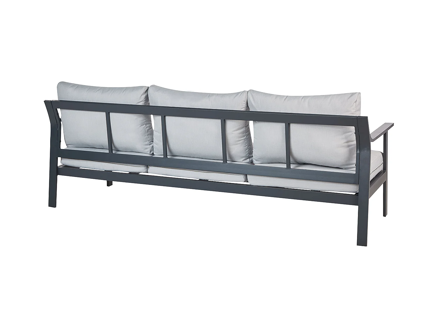 Sofá de jardín 3 plazas KIATO Metal Gris claro