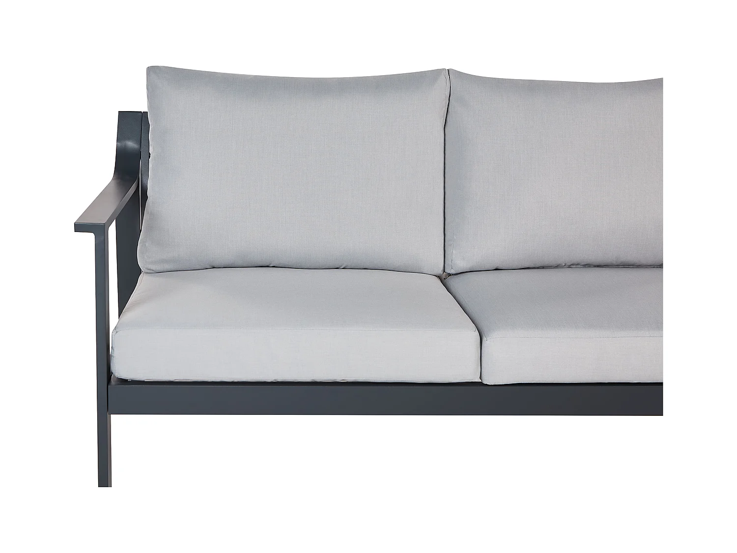 Sofá de jardín 3 plazas KIATO Metal Gris claro