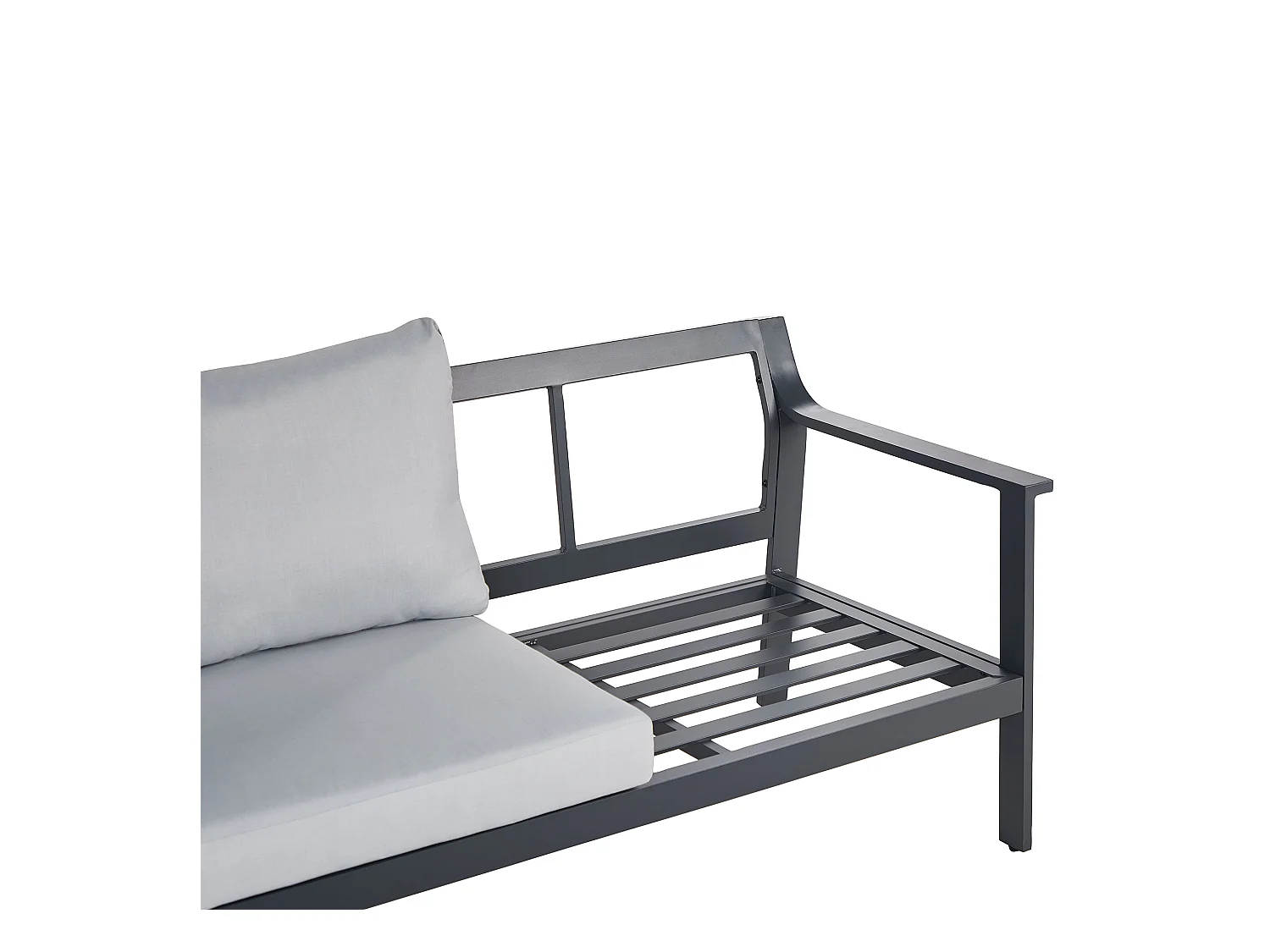 Sofá de jardín 3 plazas KIATO Metal Gris claro