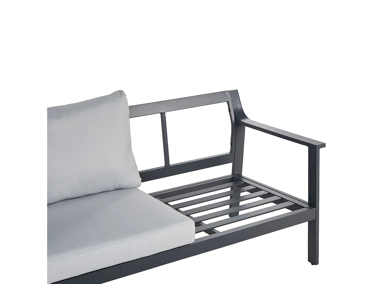 Sofá de jardín 3 plazas KIATO Metal Gris claro