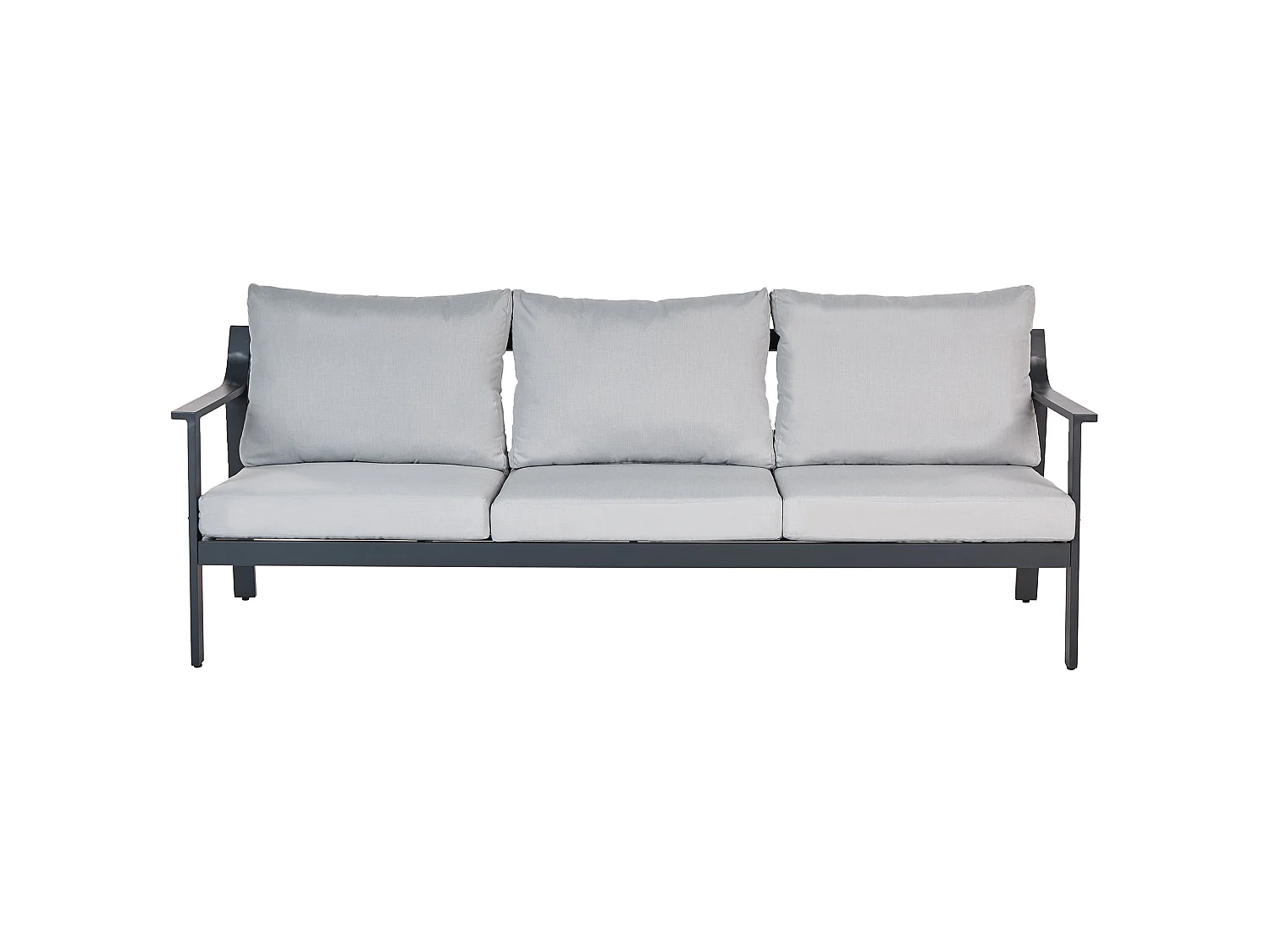 Gartensofa 3-Sitzer KIATO Metall Hellgrau