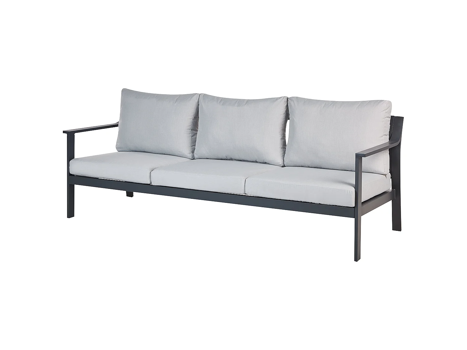 Gartensofa 3-Sitzer KIATO Metall Hellgrau