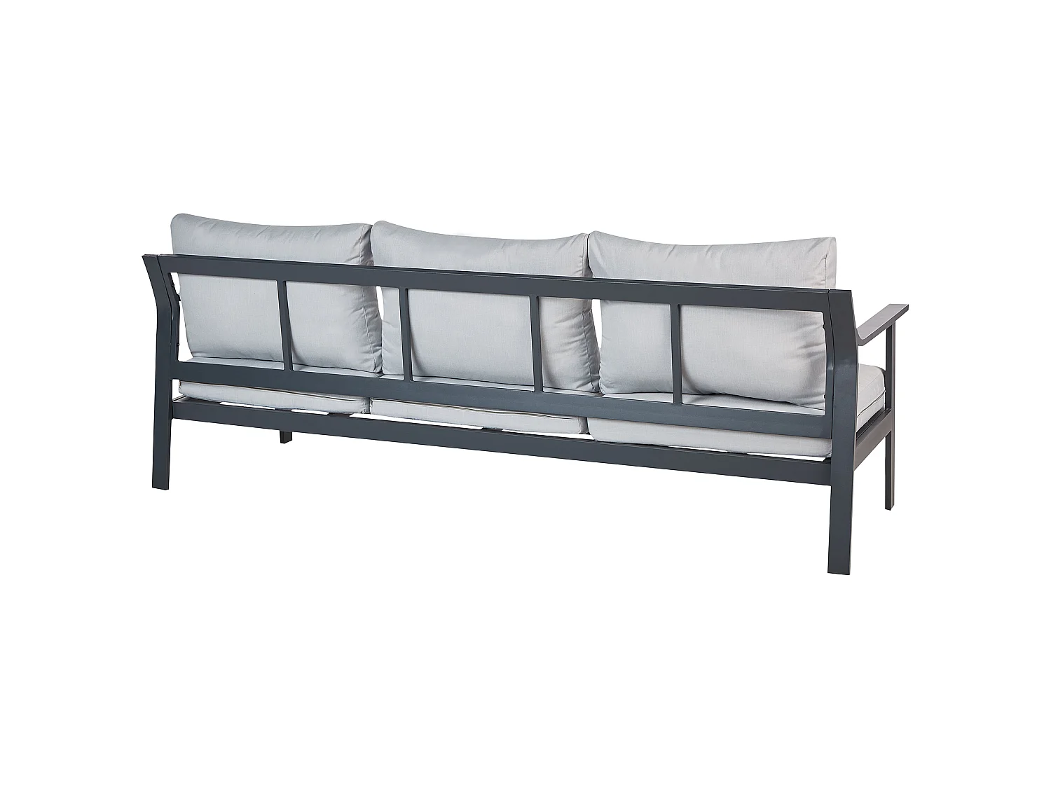 Gartensofa 3-Sitzer KIATO Metall Hellgrau