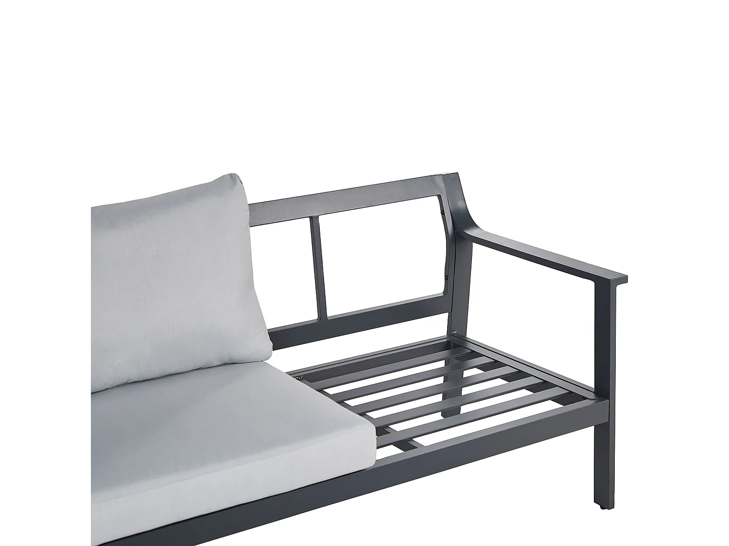 Gartensofa 3-Sitzer KIATO Metall Hellgrau