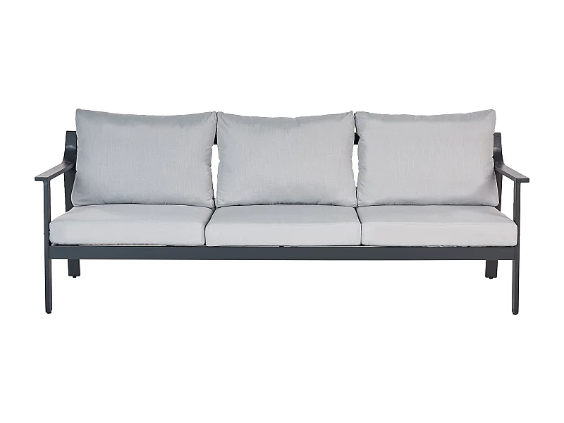Gartensofa 3-Sitzer KIATO Metall Hellgrau
