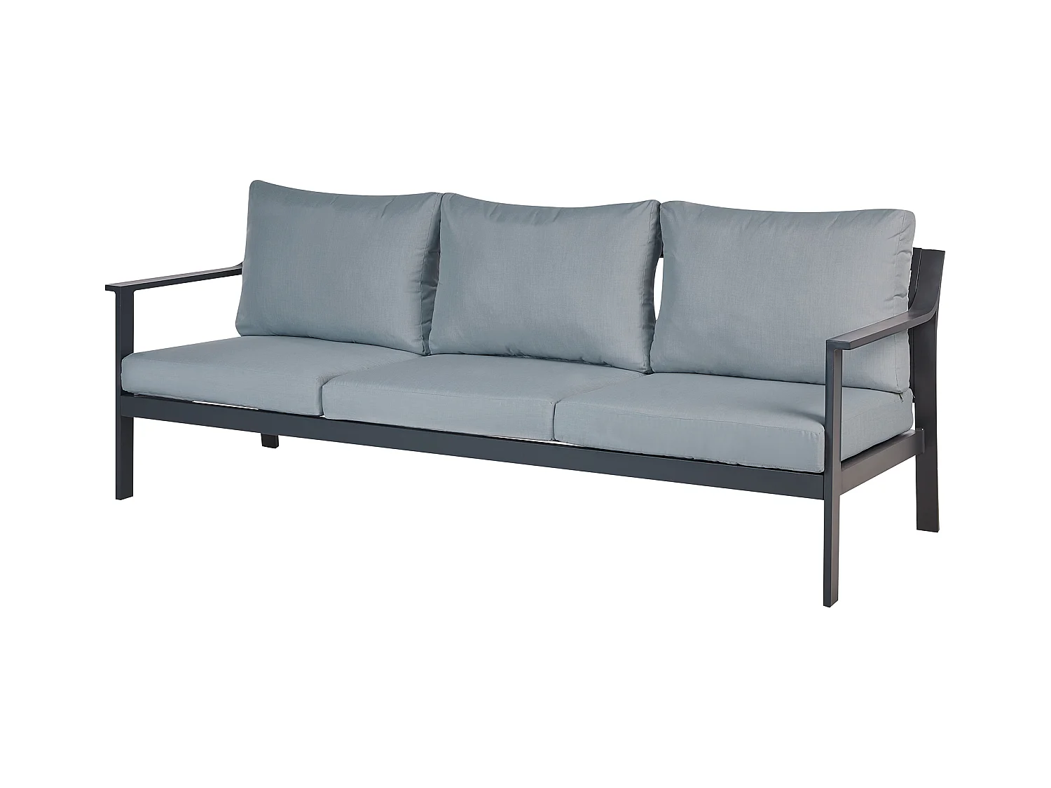 Gartensofa 3-Sitzer KIATO Metall Dunkelgrau