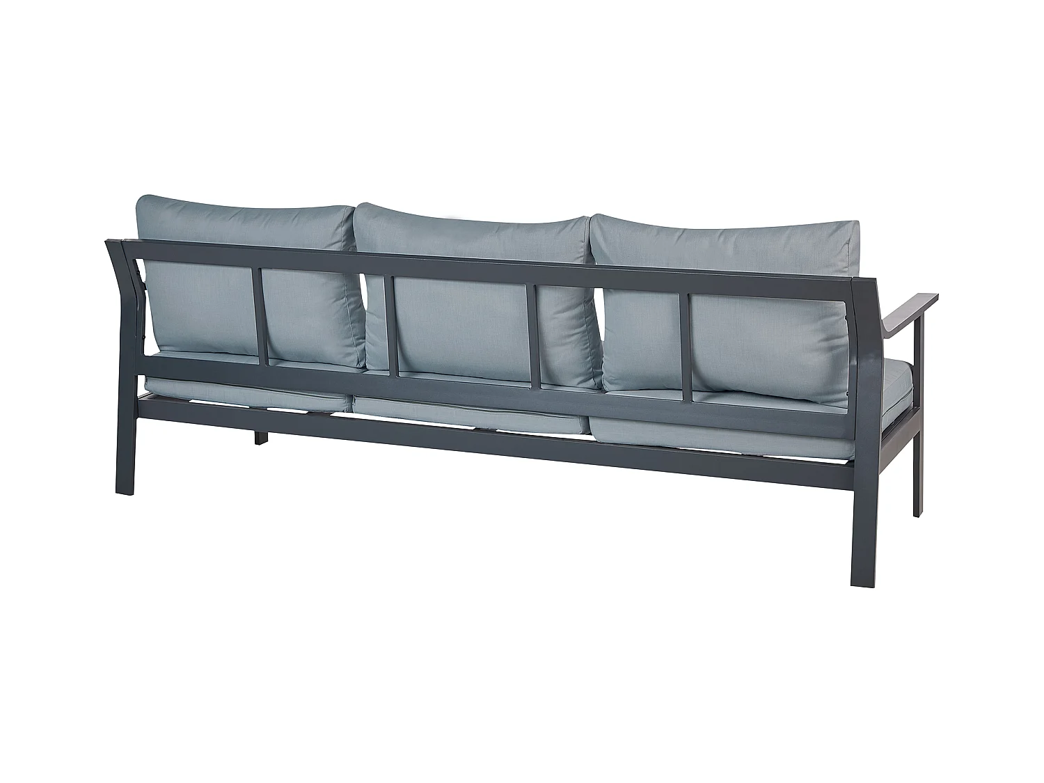 Gartensofa 3-Sitzer KIATO Metall Dunkelgrau