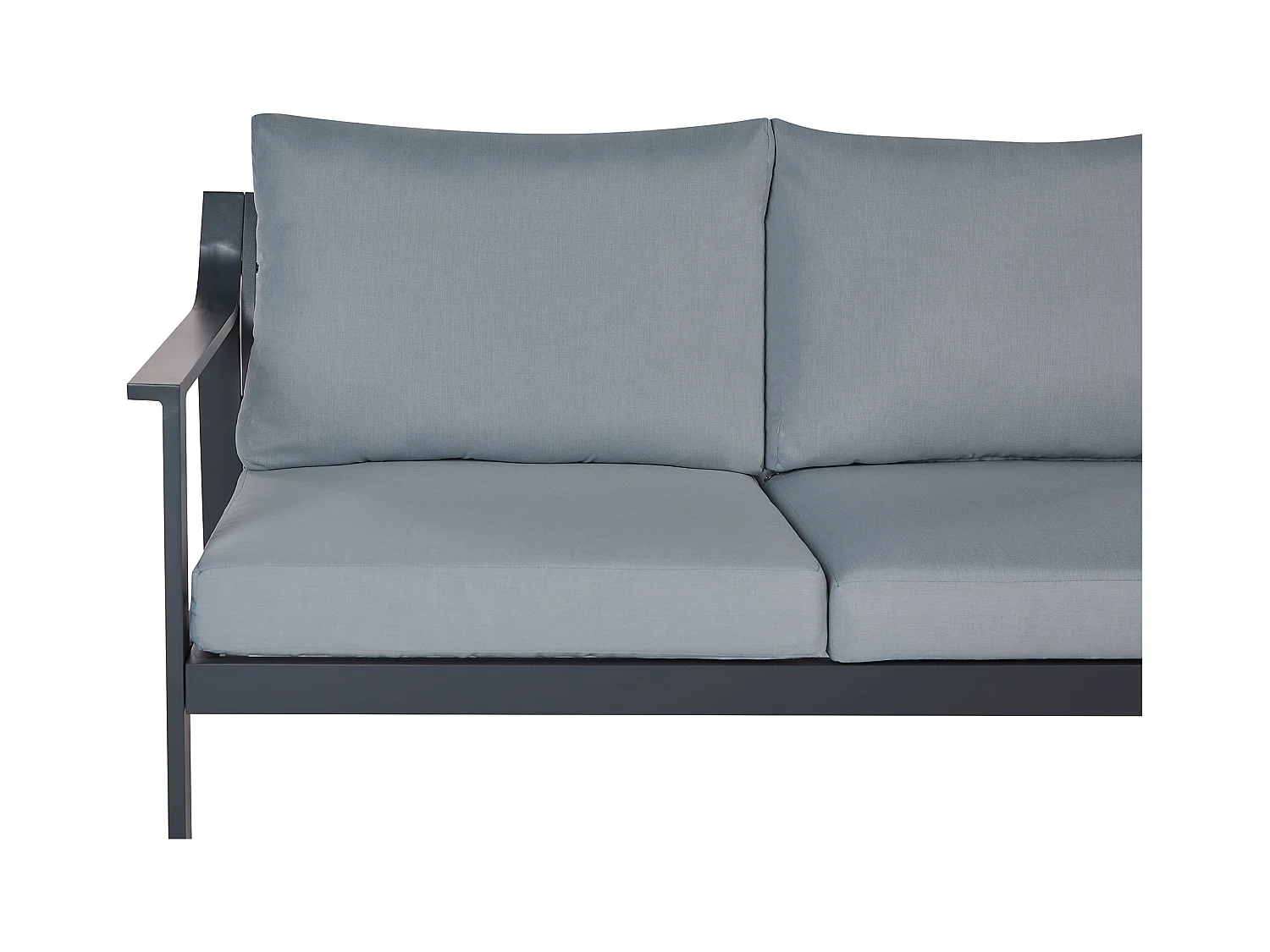 Gartensofa 3-Sitzer KIATO Metall Dunkelgrau