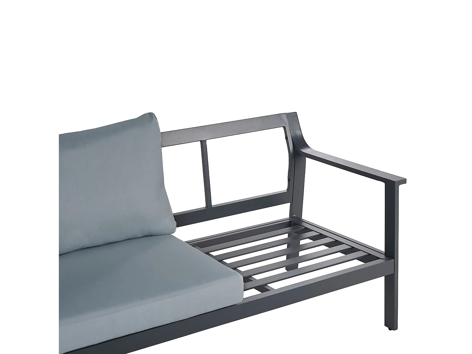Gartensofa 3-Sitzer KIATO Metall Dunkelgrau