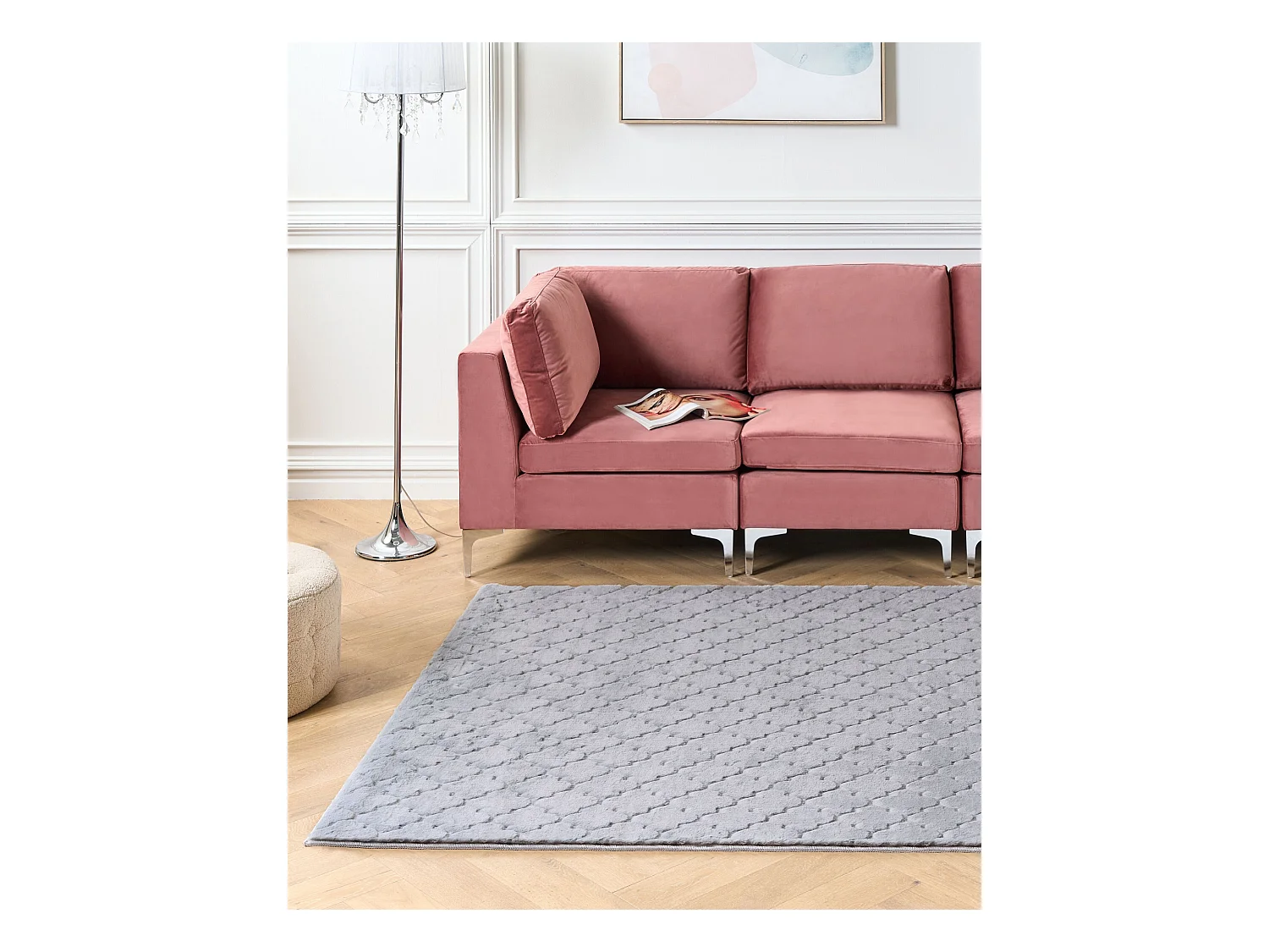 Vloerkleed kunstbont grijs 160 x 230 cm GHARO