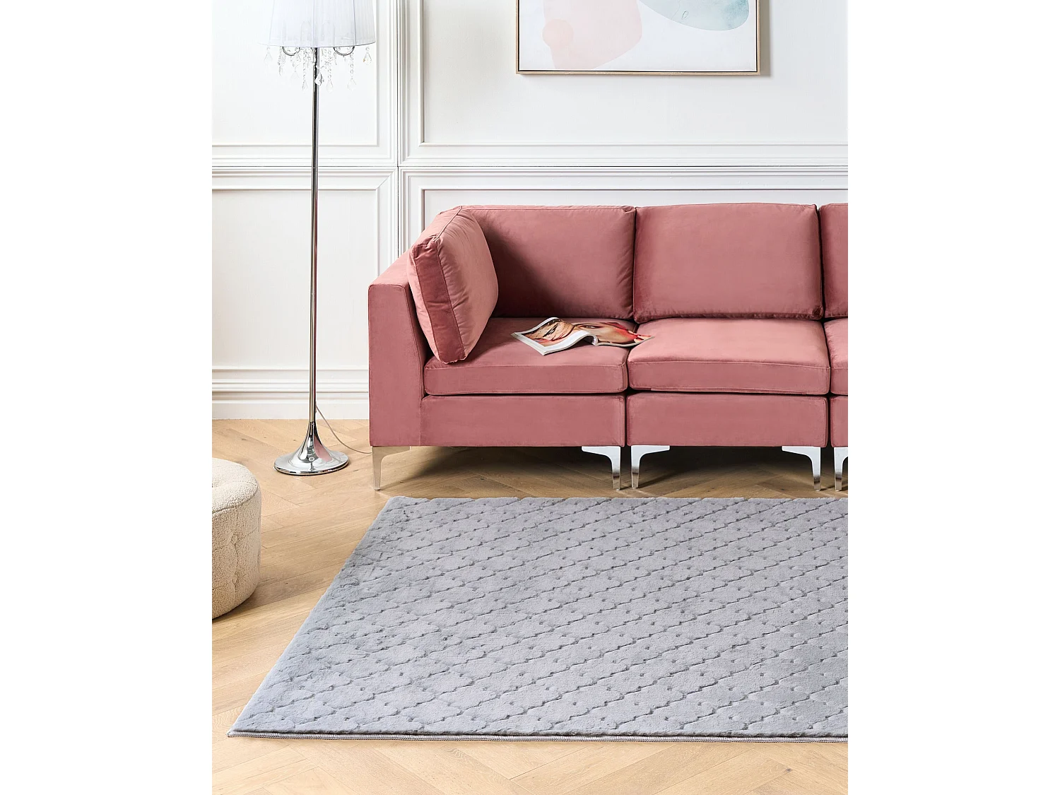 Tapis en fausse fourrure GHARO Gris 160 x 230 cm