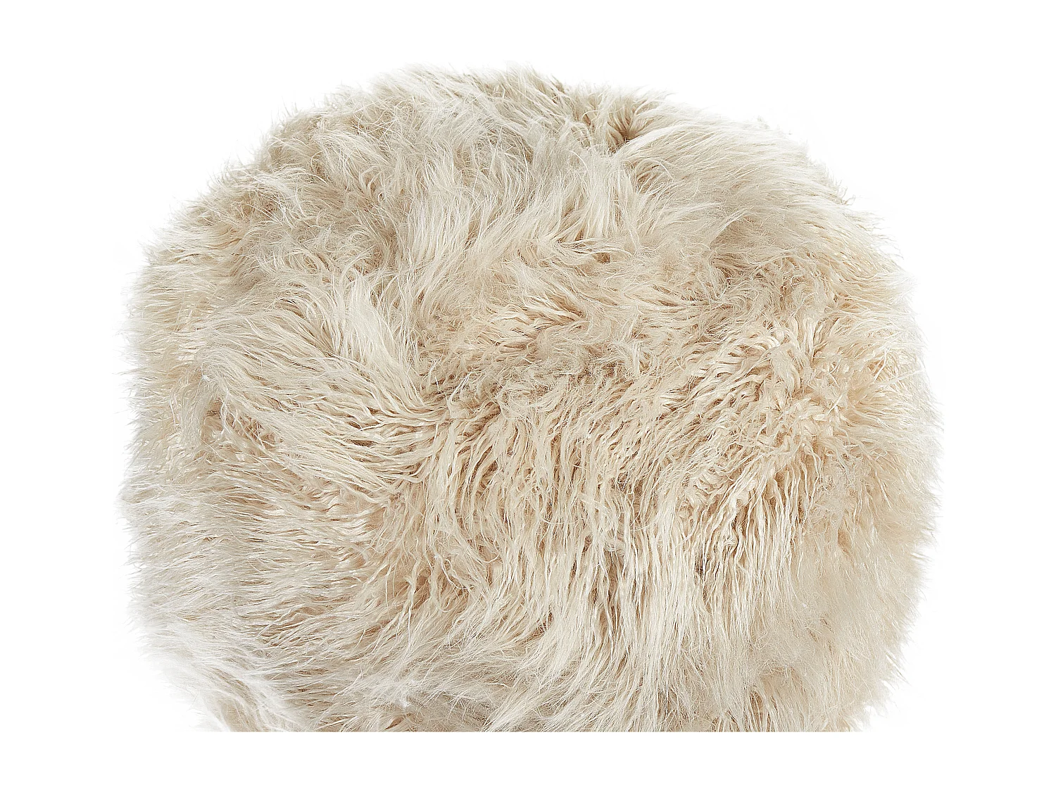 Pouf Kunstfell beige 50 x 50 x 30 cm quadratisch flauschig mit Füllung Tukki