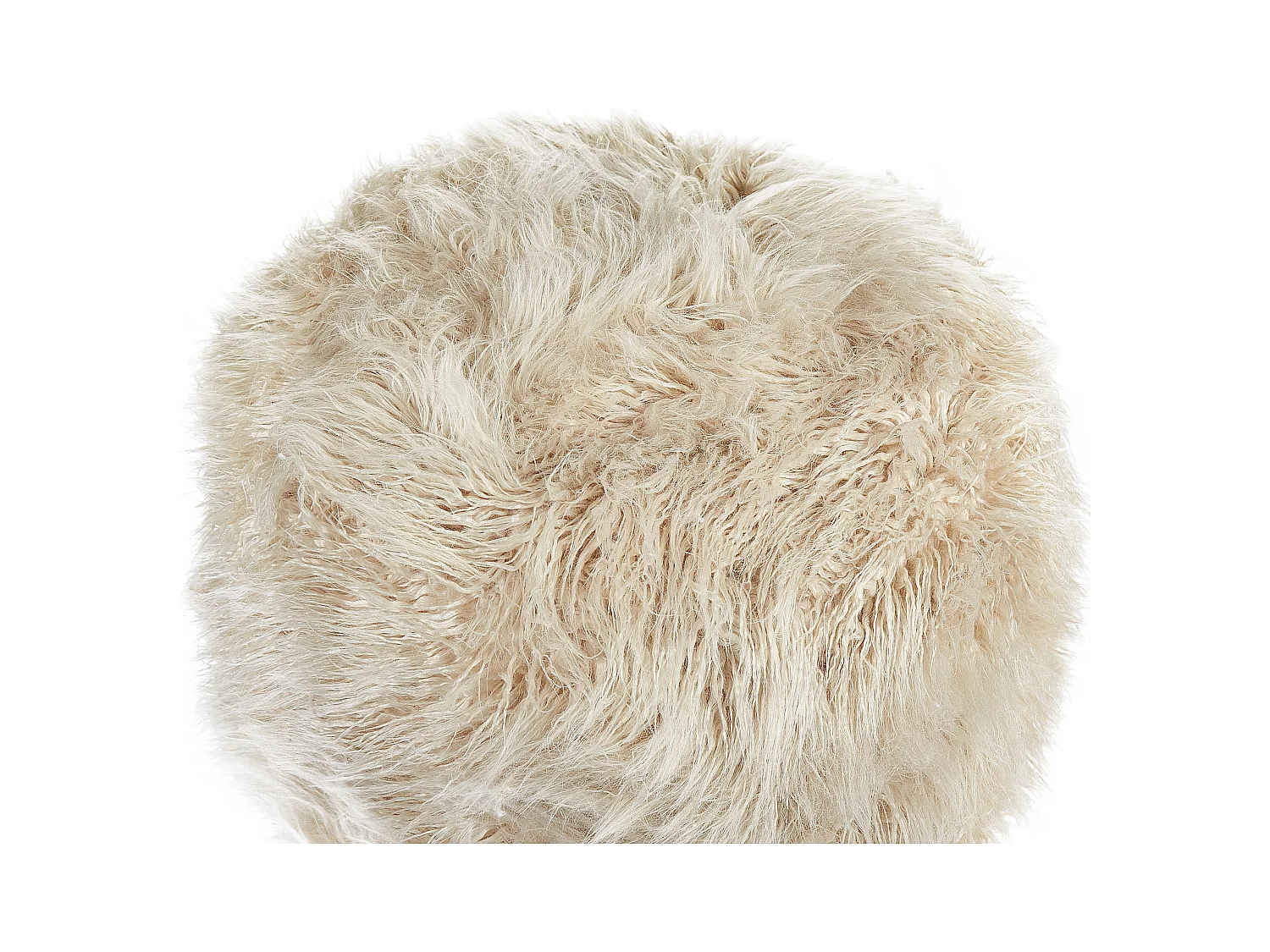 Poef TUKKI Nepbont Lichtbeige 50 cm 50 cm 30 cm