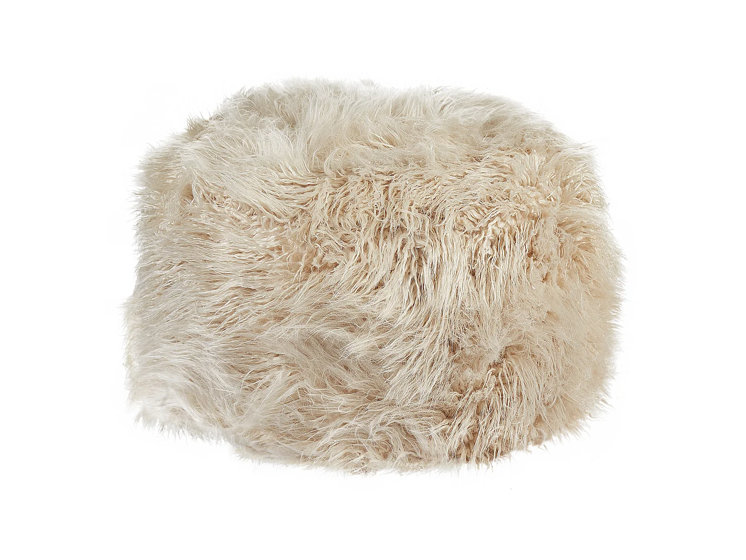 Pouf TUKKI Webpelz Hellbeige 50 cm 50 cm 30 cm