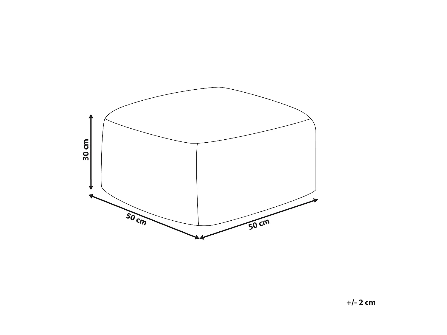 Pouf TUKKI Webpelz Hellbeige 50 cm 50 cm 30 cm