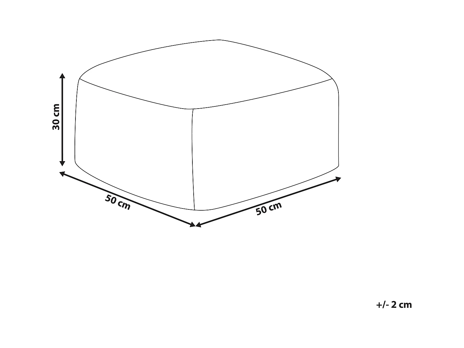 Puf TUKKI Pelo sintético Marrón 50 cm 50 cm 30 cm