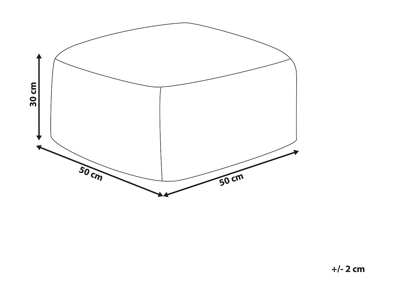 Pouf Kunstfell grau 50 x 50 x 30 cm quadratisch flauschig mit Füllung Tukki