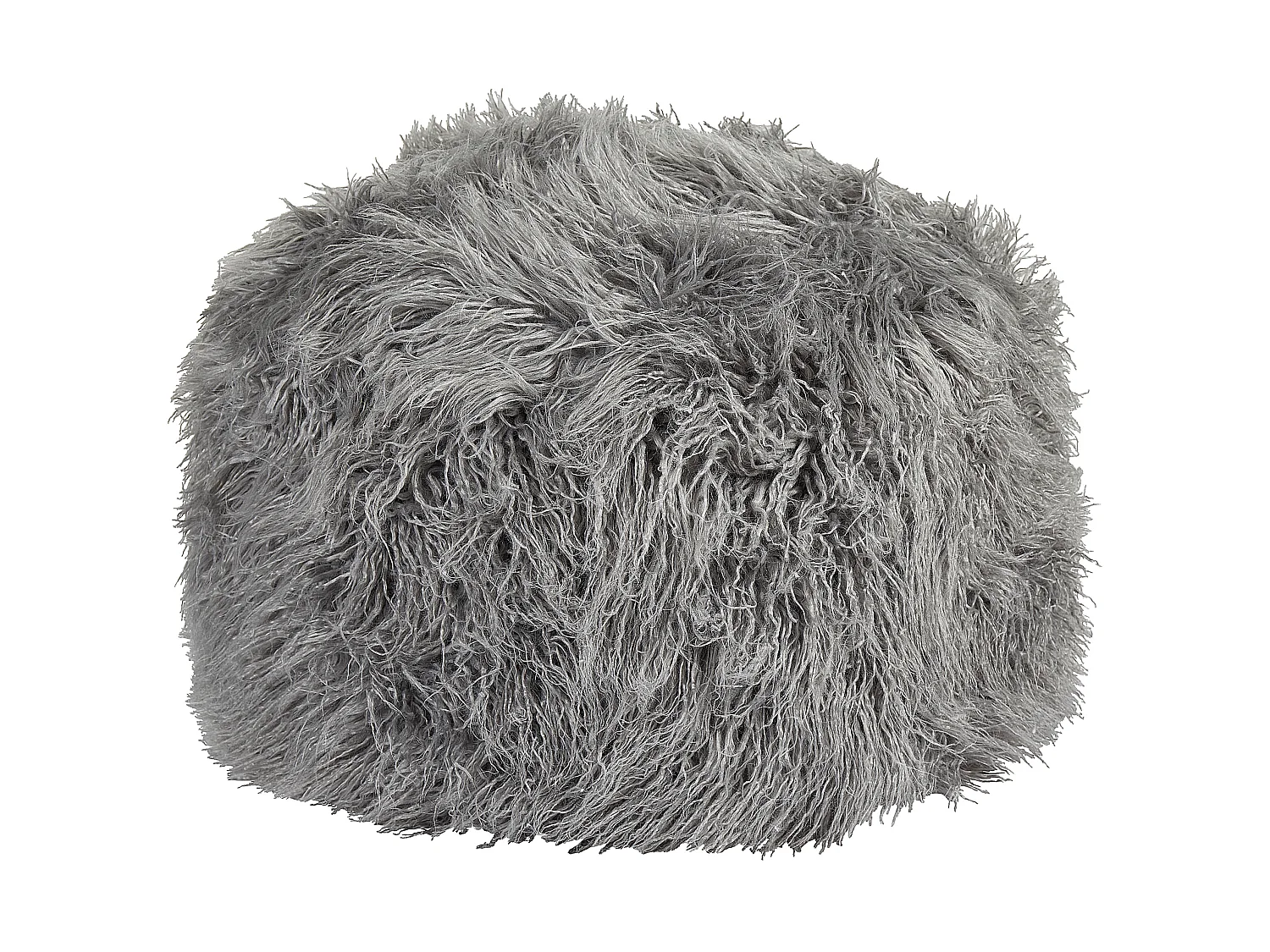 Pouf TUKKI Fourrure synthétique Gris 50 cm 50 cm 30 cm