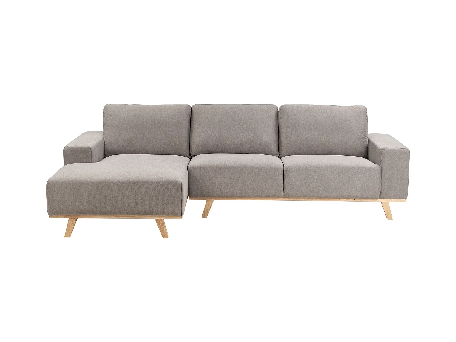 Ecksofa NORA Stoff Taupe 3-Sitzer rechtsseitig
