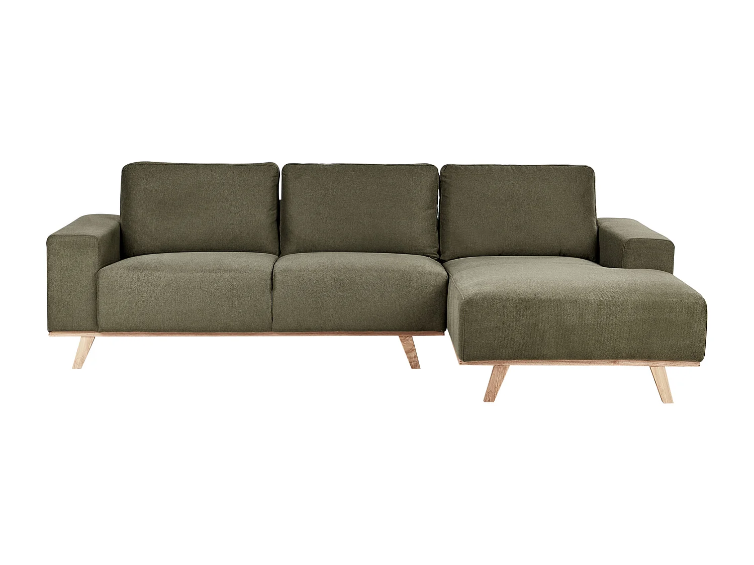Divano angolare NORA Tessuto Verde 3 posti Lato Sinistro