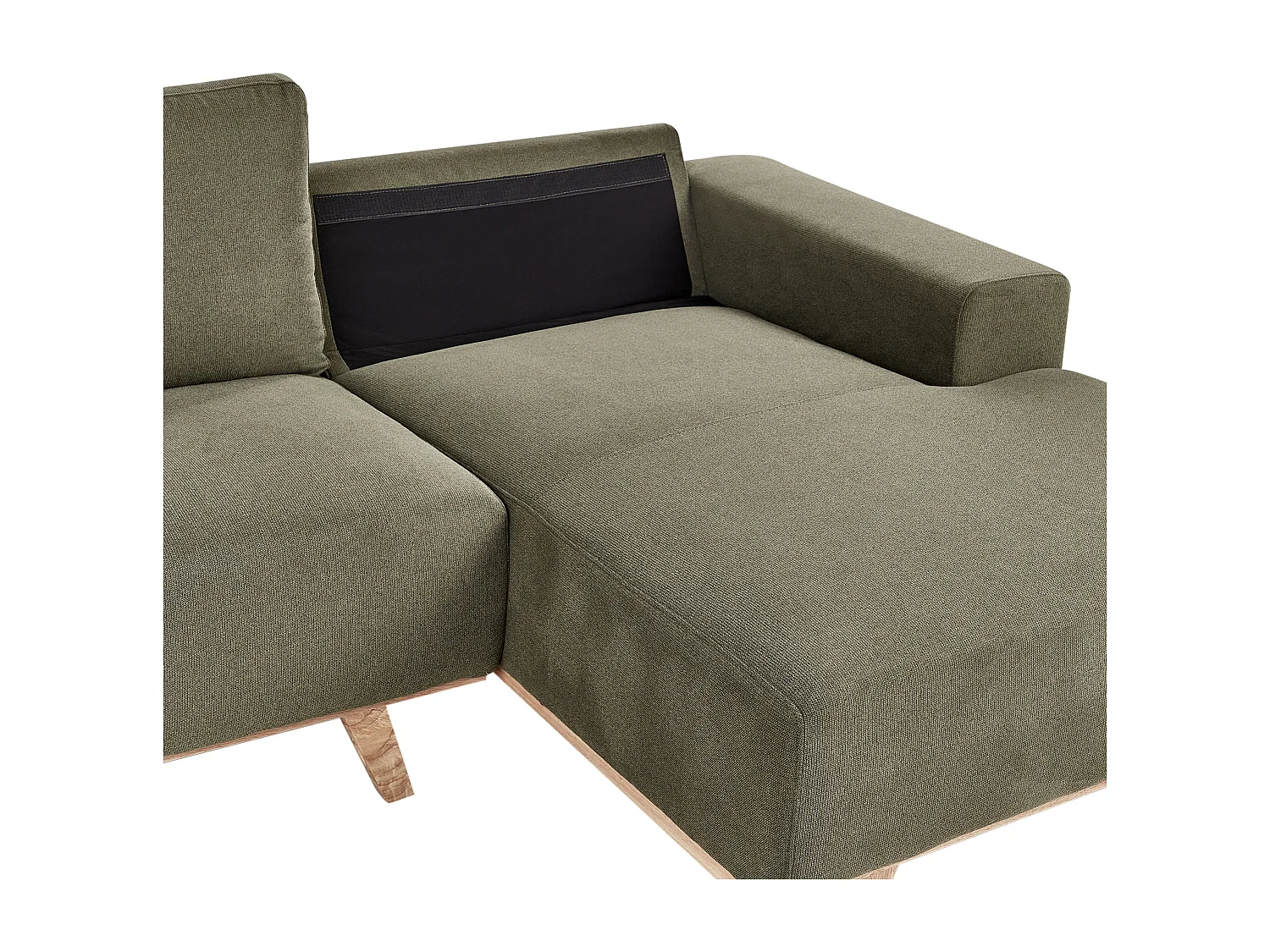 Divano angolare NORA Tessuto Verde 3 posti Lato Sinistro