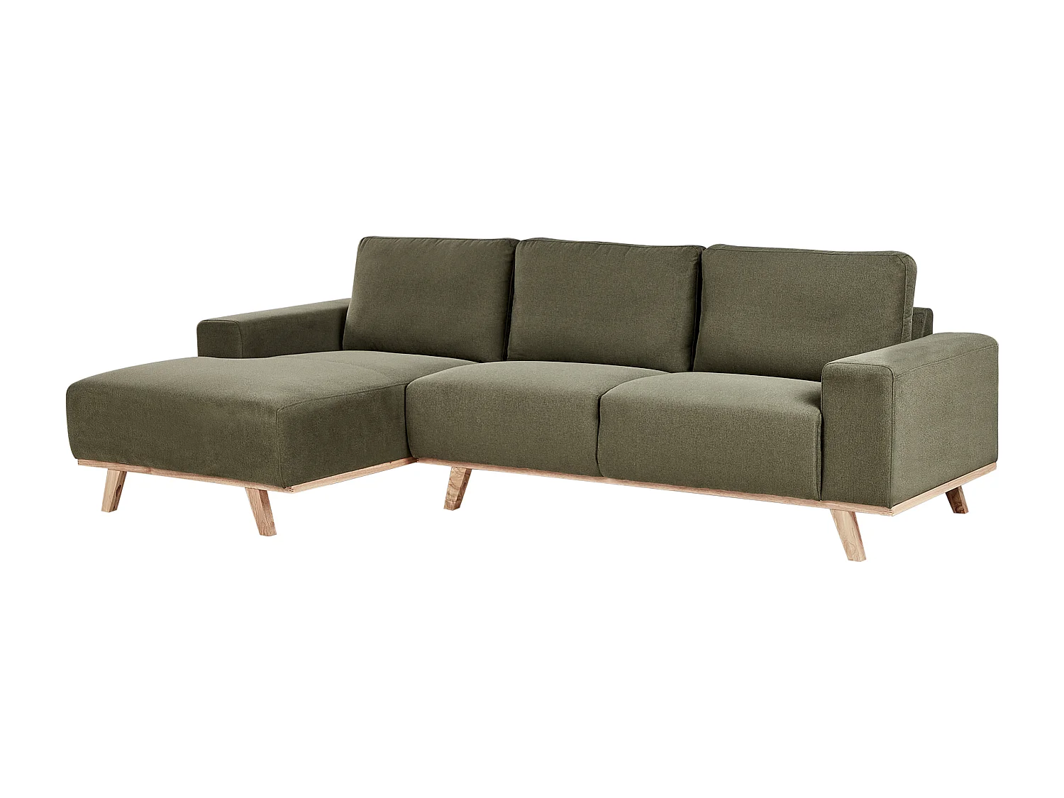 Sofá esquinero NORA Tela Verde 3 plazas Derecha