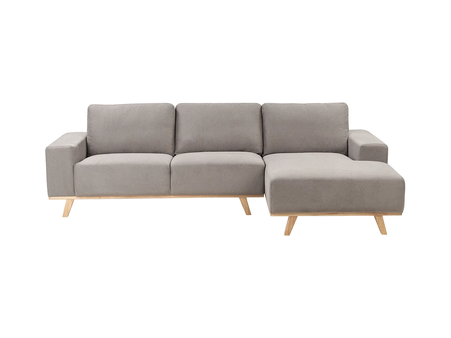 Ecksofa NORA Stoff Taupe 3-Sitzer linksseitig