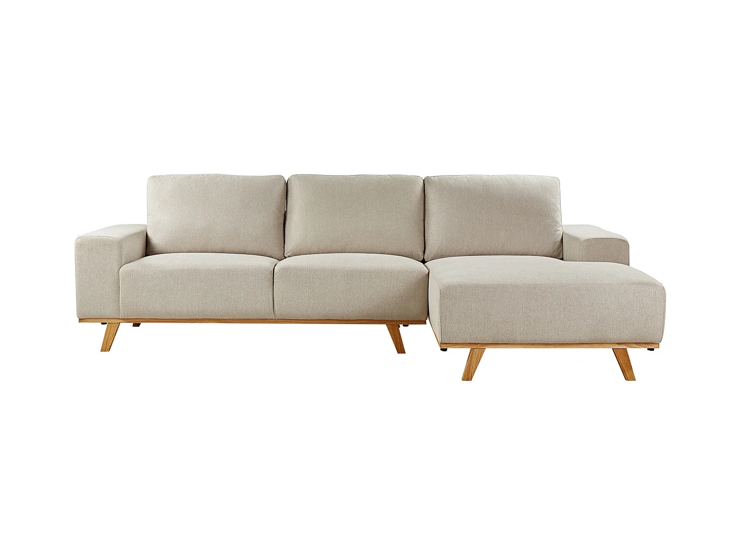 Ecksofa NORA Stoff Beige 3-Sitzer linksseitig