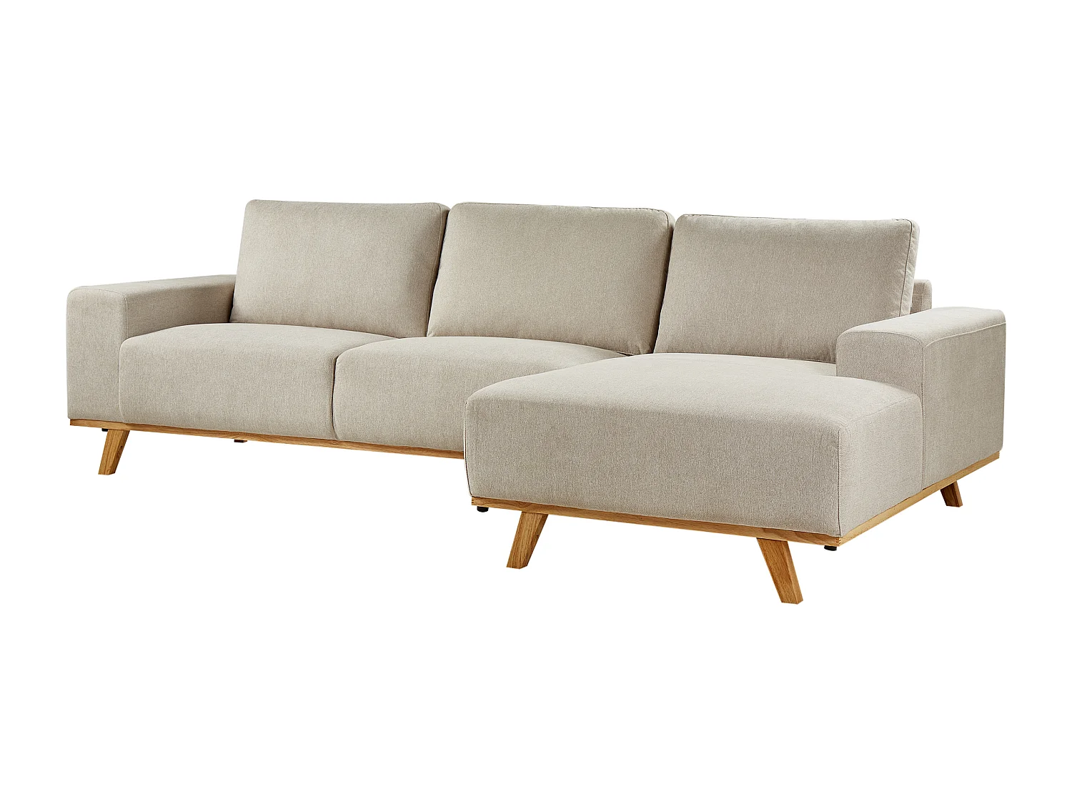Ecksofa NORA Stoff Beige 3-Sitzer linksseitig