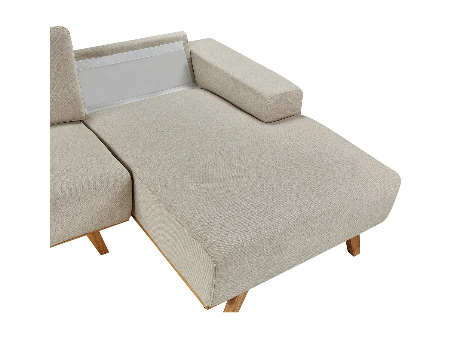 Ecksofa NORA Stoff Beige 3-Sitzer linksseitig