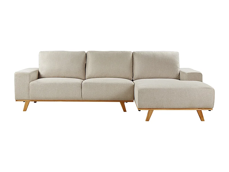 Ecksofa NORA Stoff Beige 3-Sitzer linksseitig