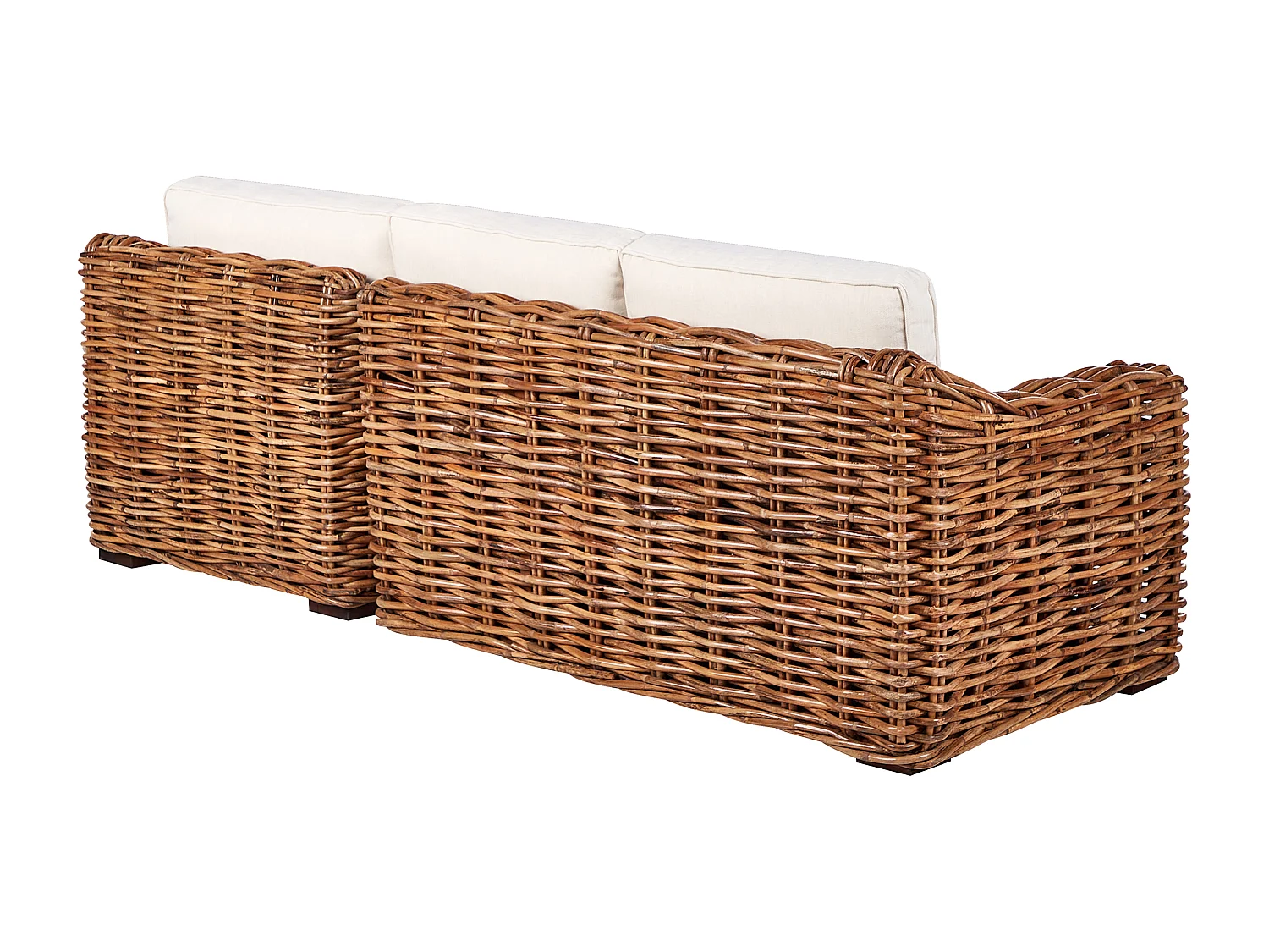 Garten Ecksofa 3-Sitzer BRIATICO linksseitig Rattan Naturfarben