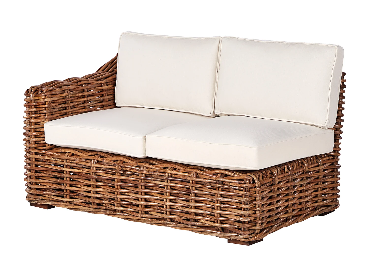 Garten Ecksofa 3-Sitzer BRIATICO linksseitig Rattan Naturfarben
