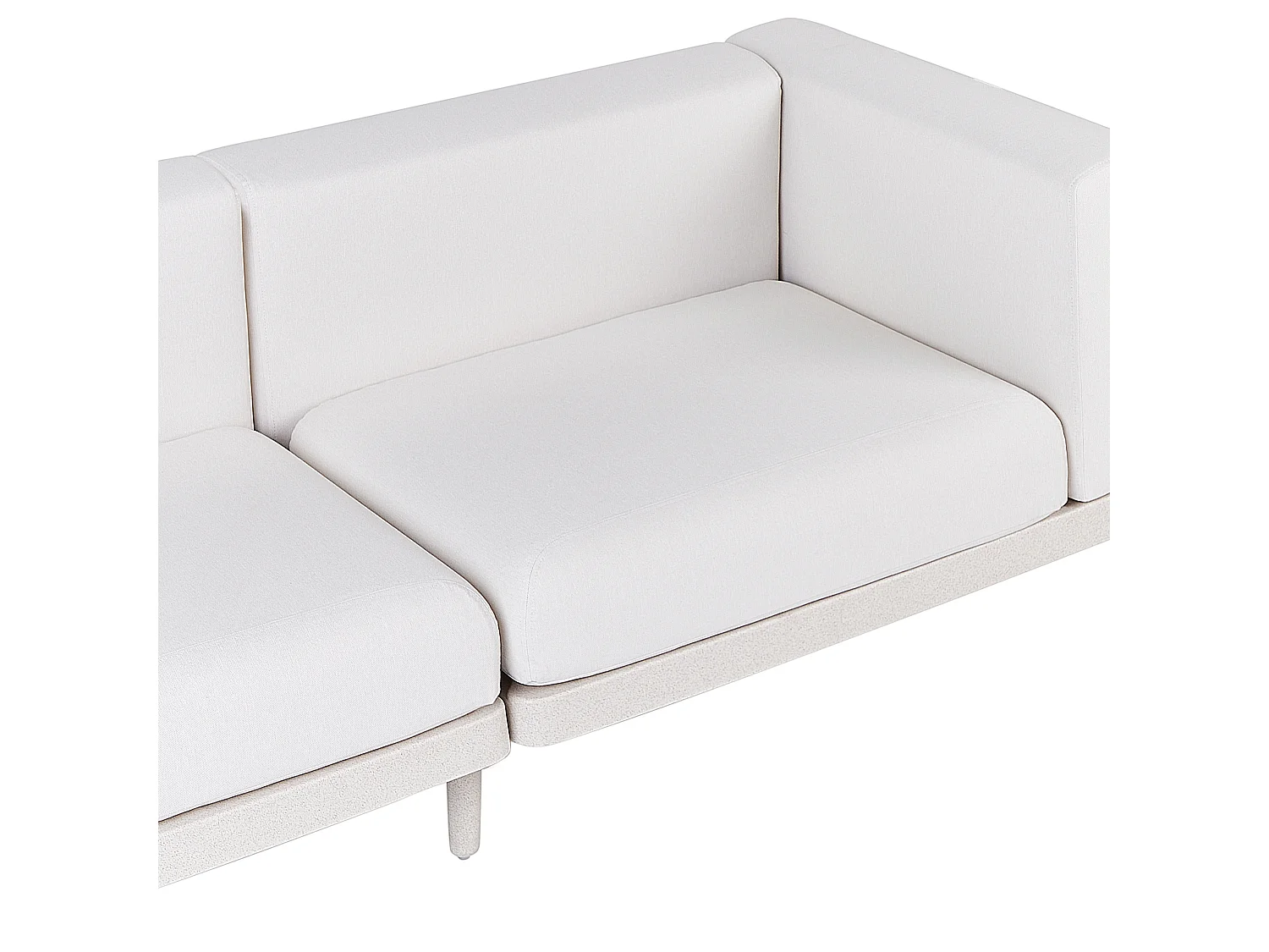 2-Sitzer Gartensofa Kunststoff-Gestell beige mit Polsterung hellbeige Ferretti