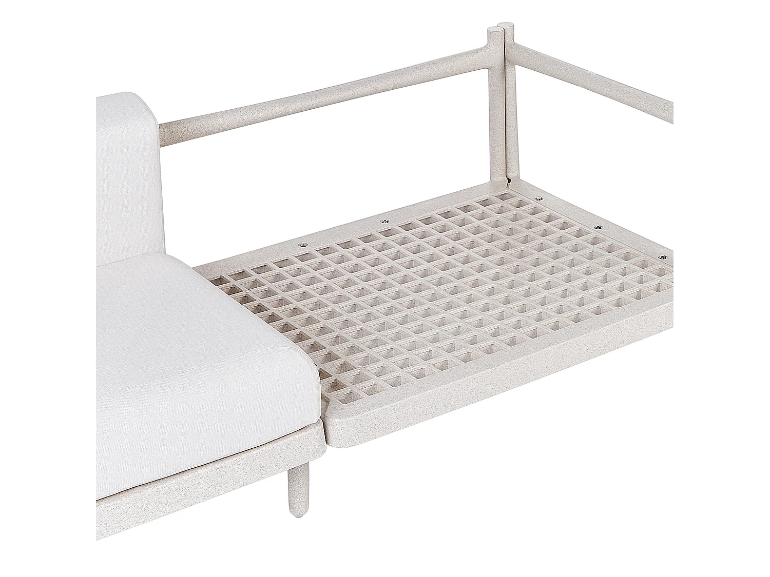 2-Sitzer Gartensofa Kunststoff-Gestell beige mit Polsterung hellbeige Ferretti