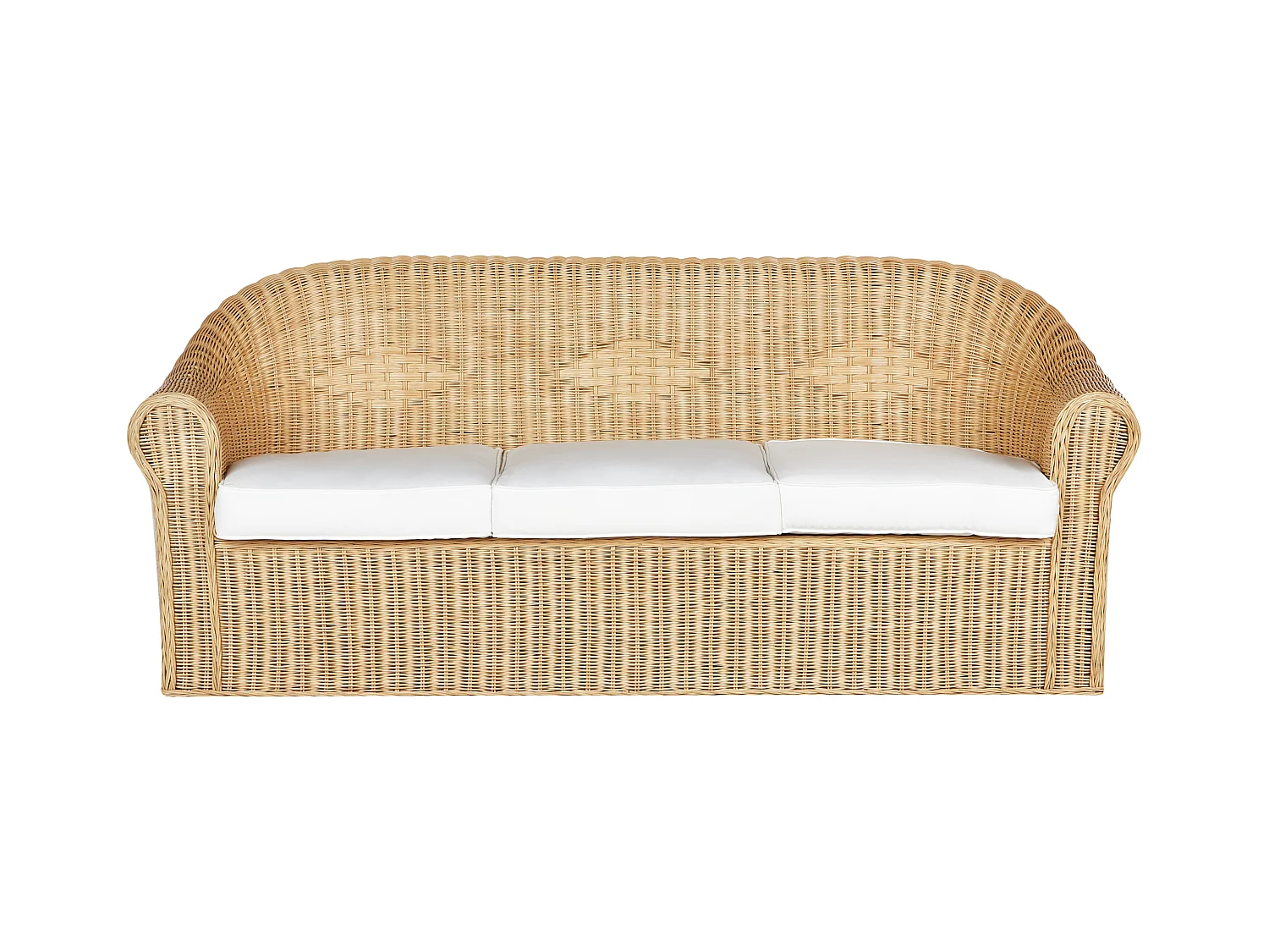 Tuin loungebank 3-zitter LIVADEIA Rotan Natuurlijk