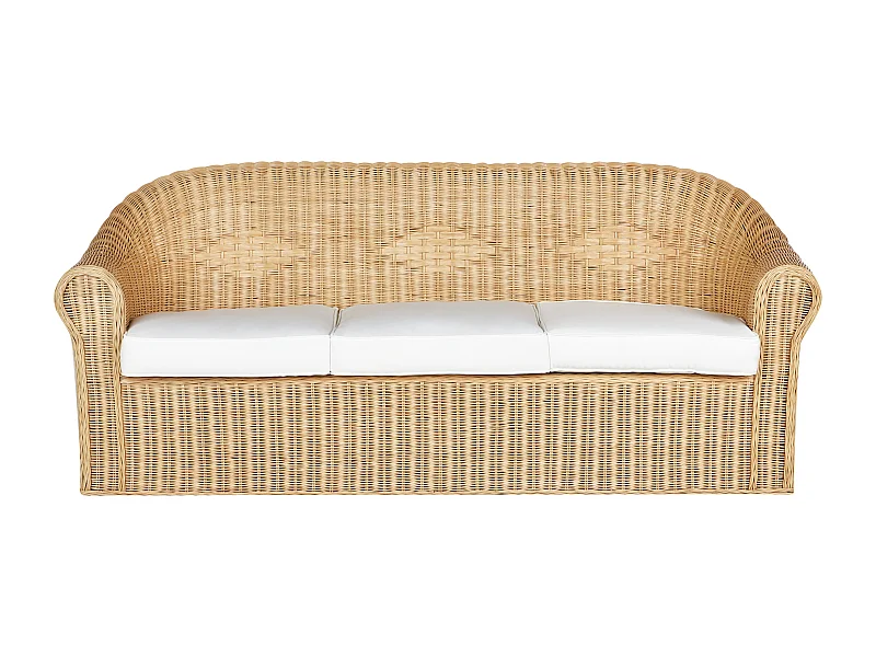 Divano da giardino 3 posti LIVADEIA Rattan Naturale