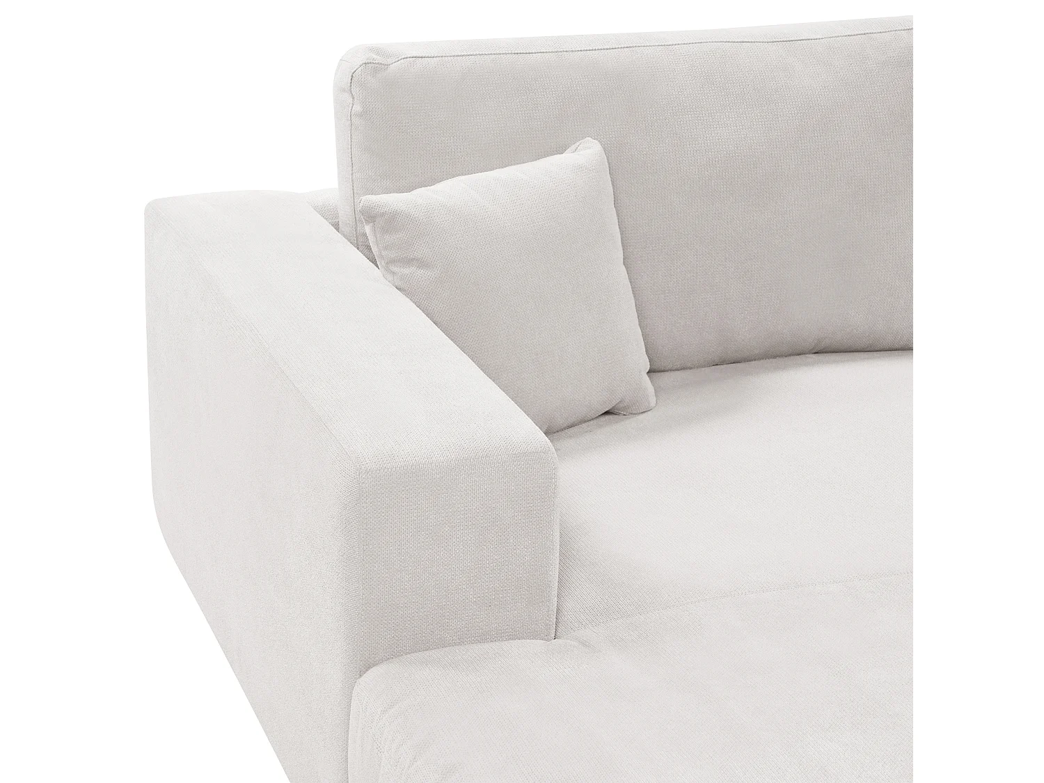 Canapé 3 Places Angle à gauche Style Moderne Minimaliste en Tissu Blanc Style Lofoten