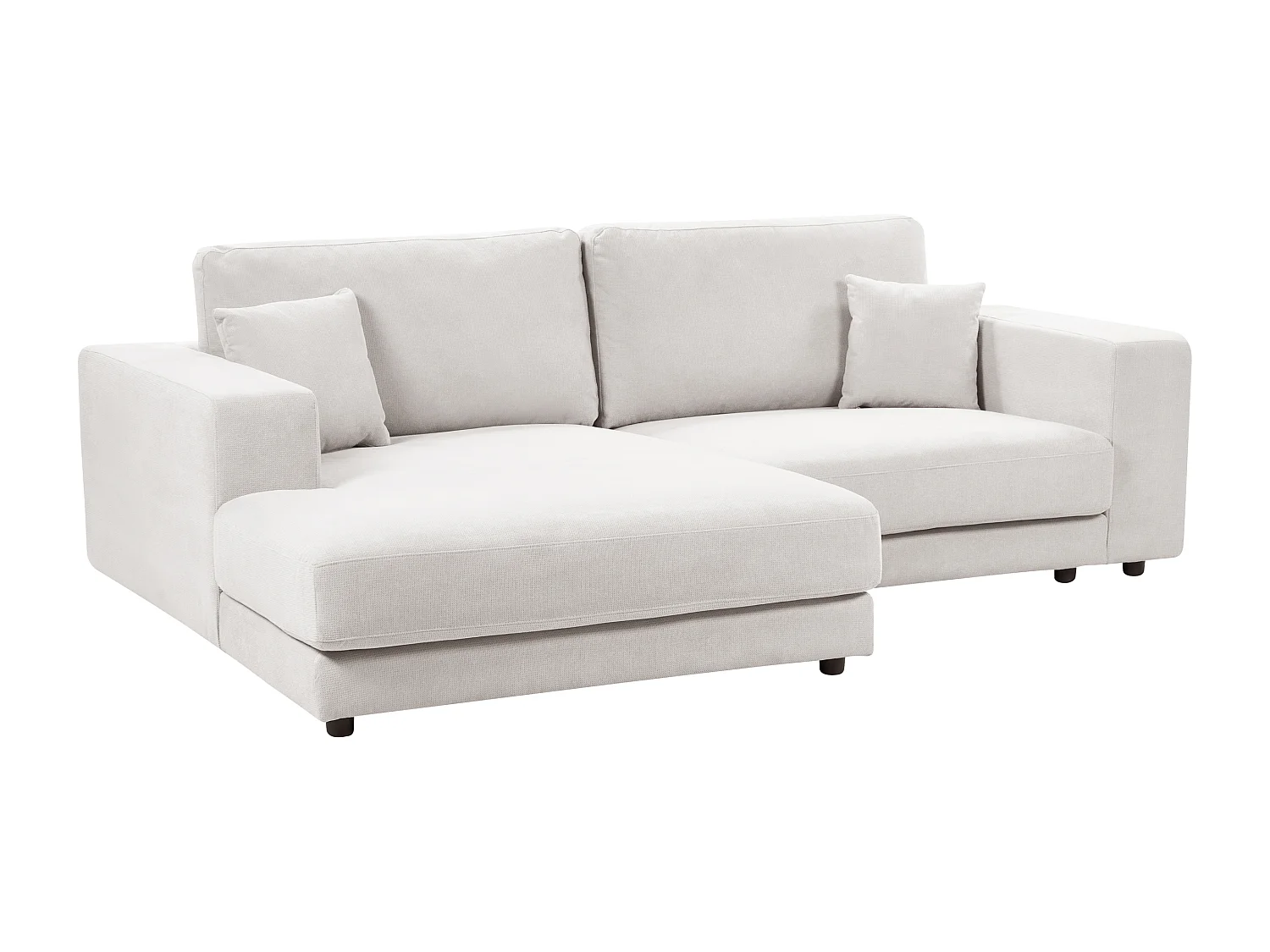 Canapé 3 Places Angle à Droite Style Moderne Minimaliste en Tissu Blanc Style Lofoten