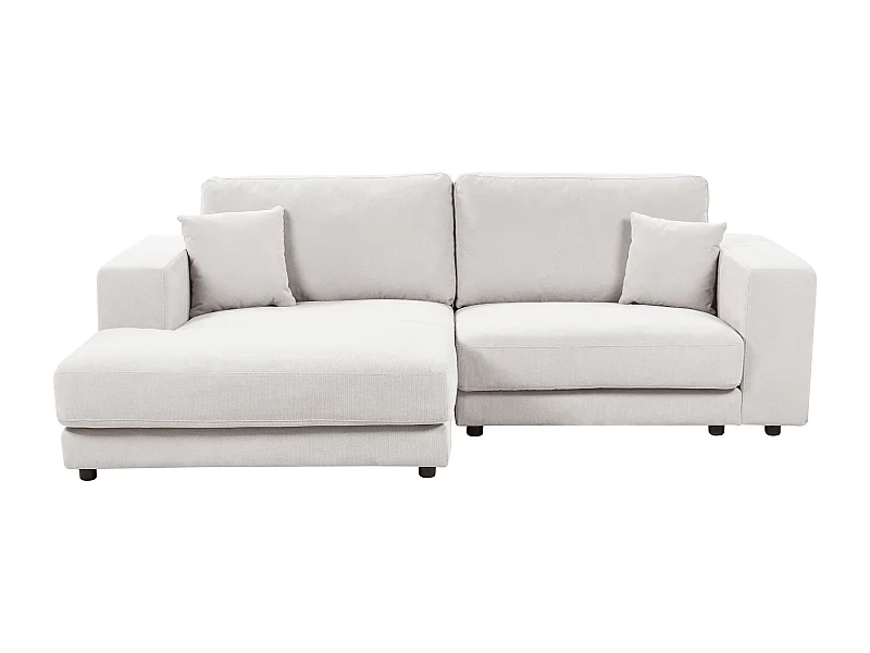 Sofá esquinero LOFOTEN Tela Blanco crema 3 plazas Derecha