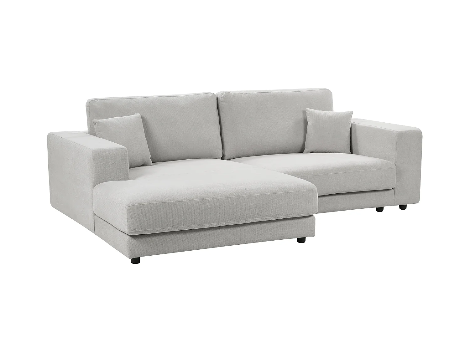 Canapé 3 Places Angle à gauche Style Moderne Minimaliste en Tissu Gris Clair Lofoten