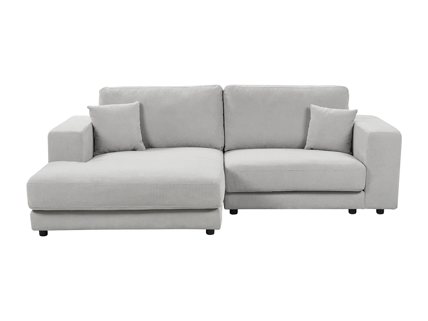 Canapé d'angle LOFOTEN Tissu Gris clair 3 places Côté droit