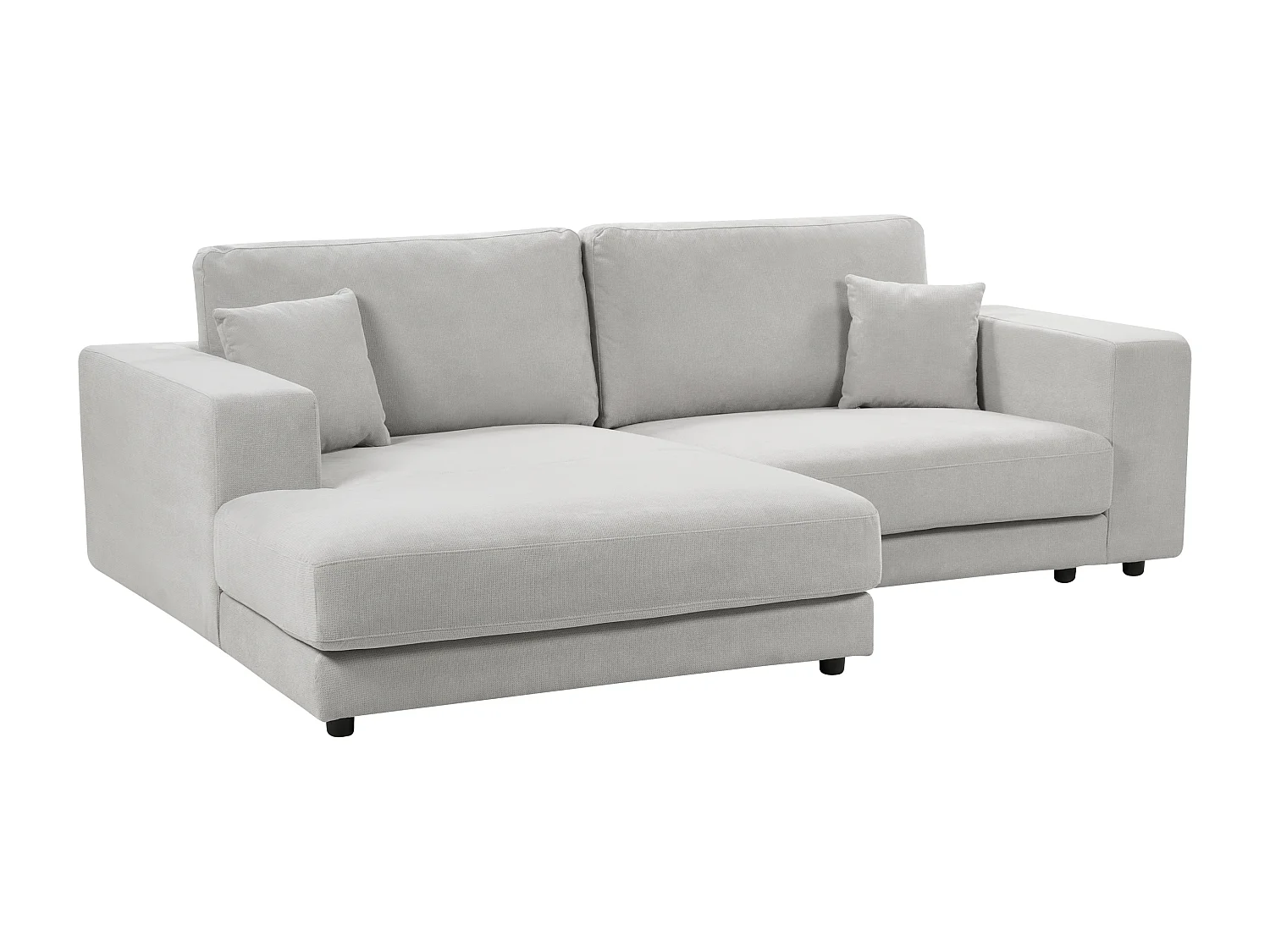 Canapé d'angle LOFOTEN Tissu Gris clair 3 places Côté droit
