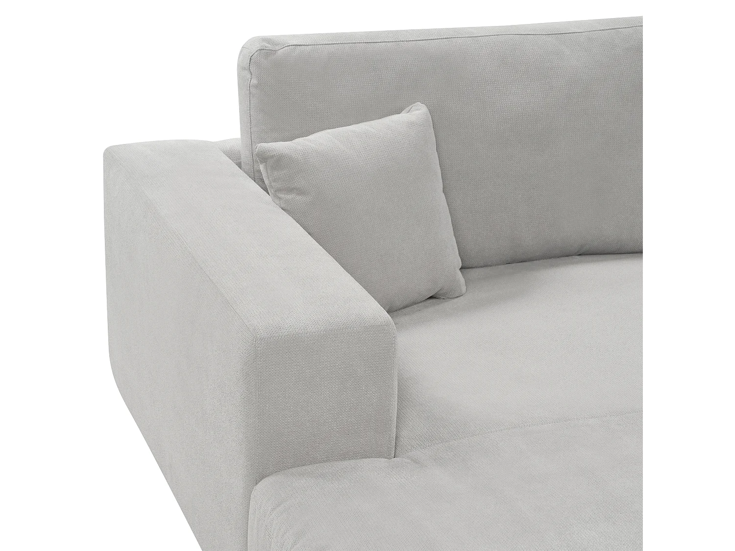 Canapé d'angle LOFOTEN Tissu Gris clair 3 places Côté droit