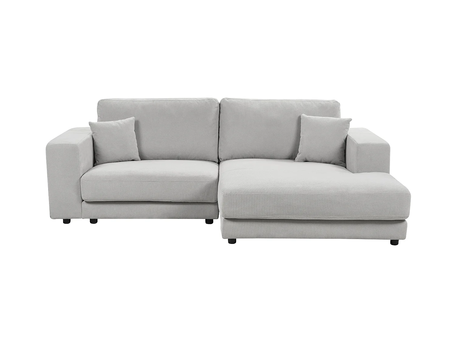 Canapé 3 Places Angle à droite Style Moderne Minimaliste en Tissu Gris Clair Lofoten