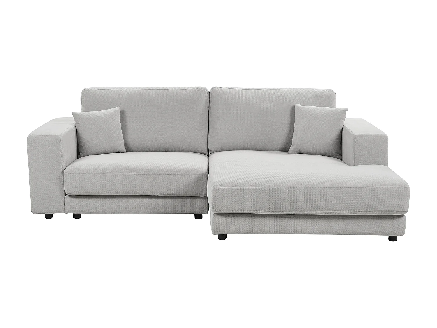 Canapé d'angle LOFOTEN Tissu Gris clair 3 places Côté gauche