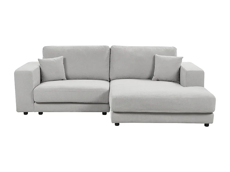 3-Sitzer Ecksofa L-förmig grau mit Chaiselongue links 2 Dekokissen Lofoten